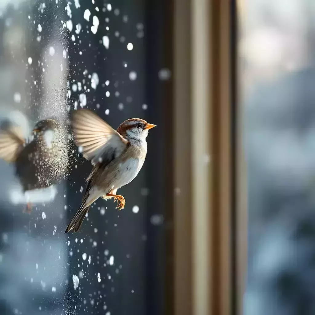 Two kids, Remy and Ziggy, standing in their backyard, looking up at a bird flying towards a window.