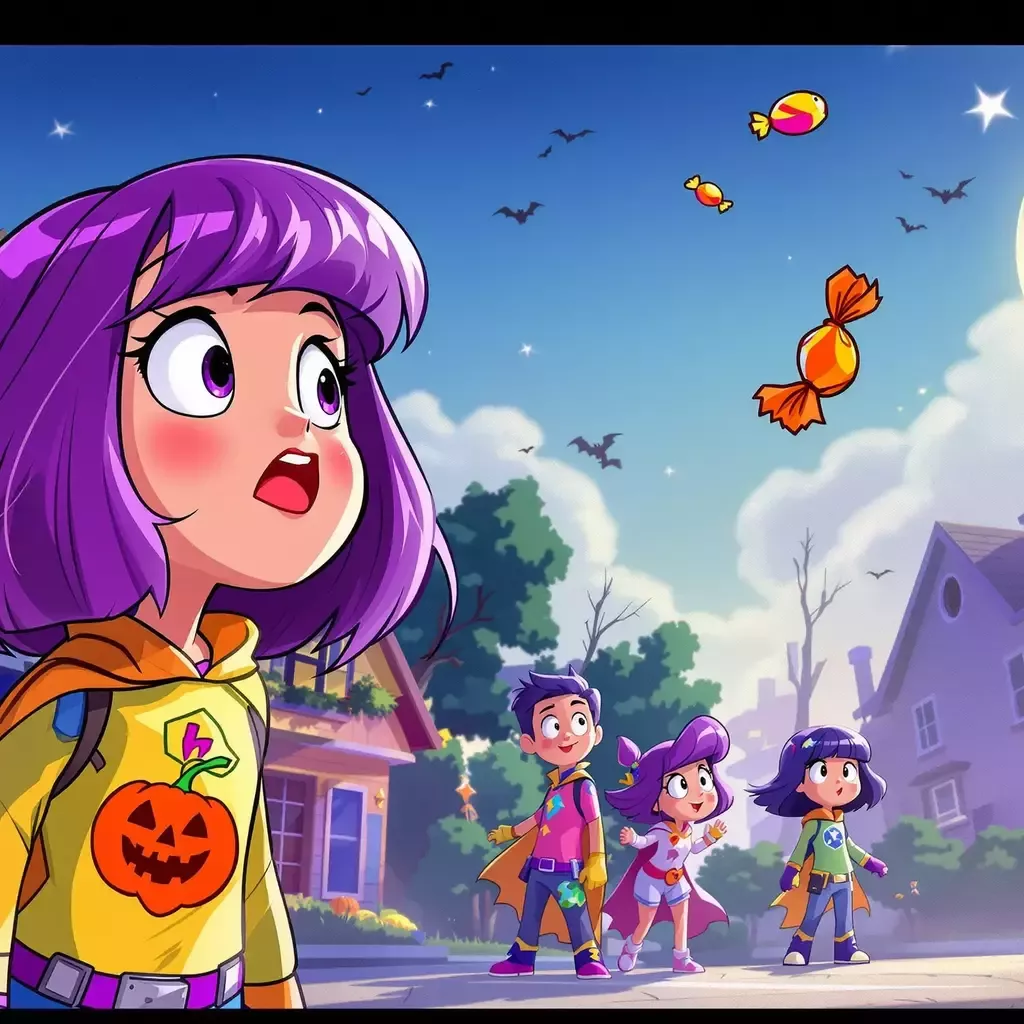 As the group patrols, the daughter spots something unusual—a candy wrapper floating eerily in the air. Her eyes widen, alerting her teammates to the strange occurrence.