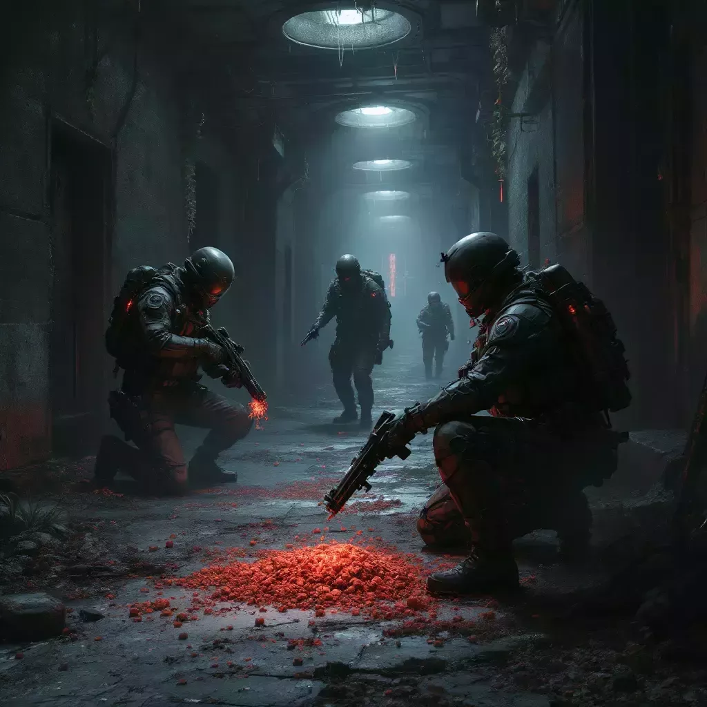 MTF Officers place bait to lure the anomaly.