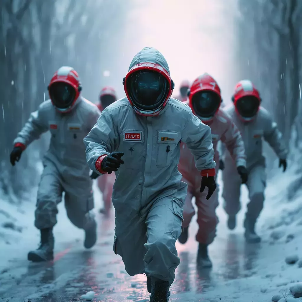 The anomaly freezes several Test Subjects in mid-escape.